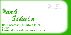 mark sikula business card